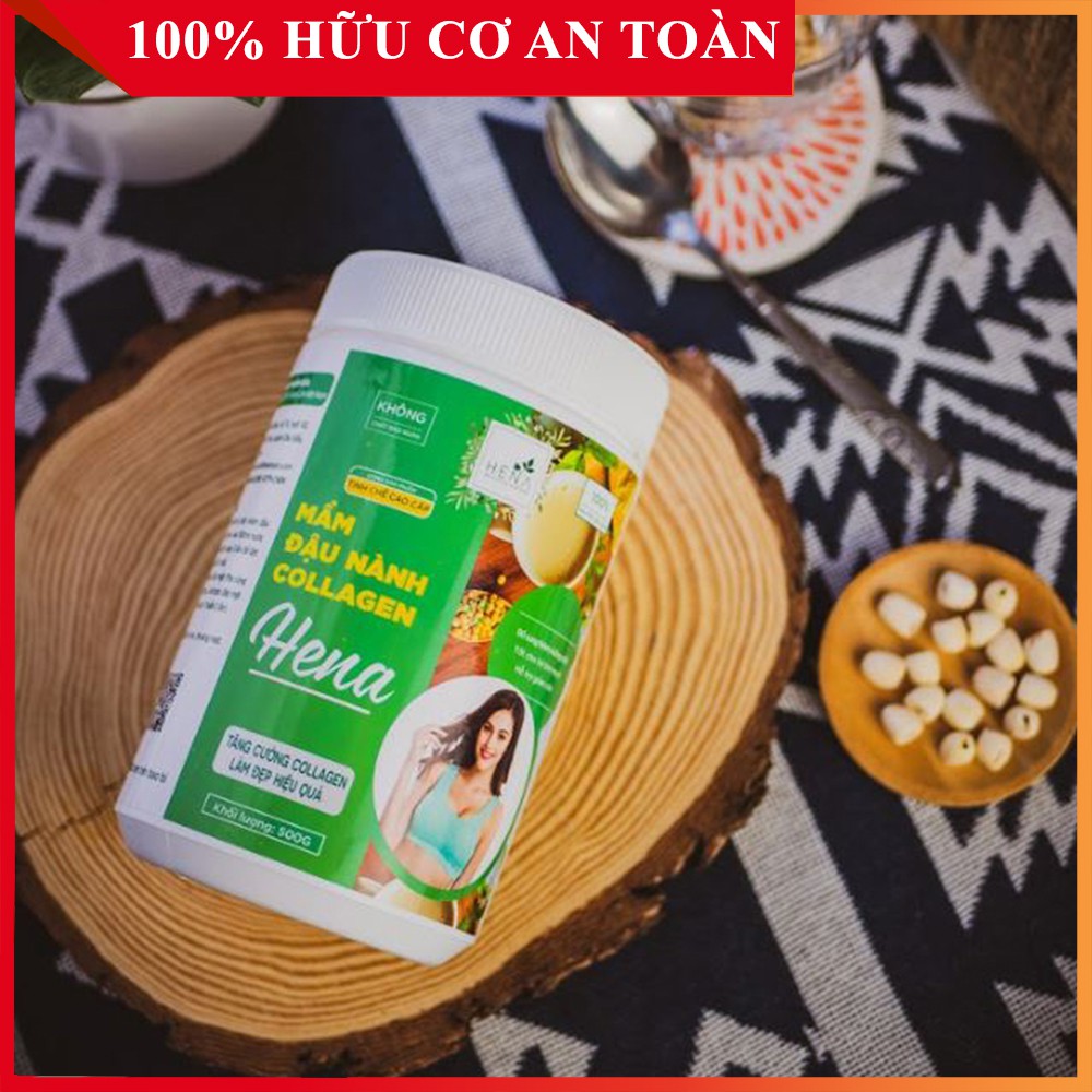 [HENA] Mầm Đậu Nành Tăng Vòng 1, Mầm Đậu Nành Nguyên Xơ kết hợp tốt: Tinh bột nghệ, nghệ viên mật ong, ngũ cốc tăng cân