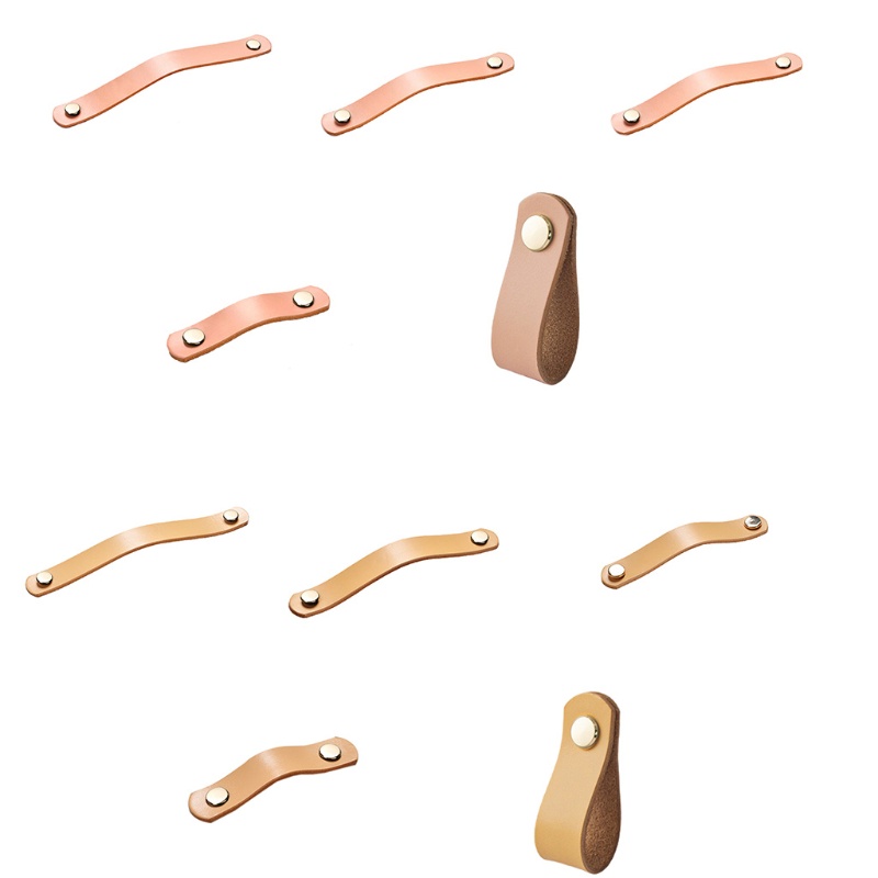 Tay Nắm Cửa Tủ Đồ Nội Thất Bằng Da Kèm Ốc Vít Tiện Dụng