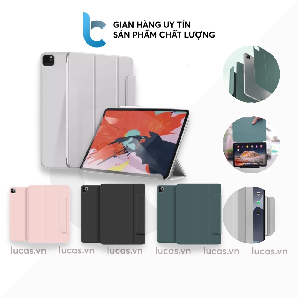 Ốp Lưng/Bao Da IPAD Magnetic Nam Châm Hít Chặt Cho IPAD Mini 6, Air 4, Air 5, Pro 11, 12.9 inch 2018-2021