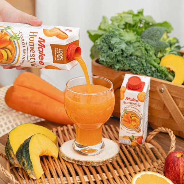 [Hộp nhỏ 250ml] NƯỚC CÀ RỐT VỚI HỖN HỢP RAU CỦ, TRÁI CÂY (eat clean) [Thailand] MALEE Homestyle Carrot Smoothie (ttdt)