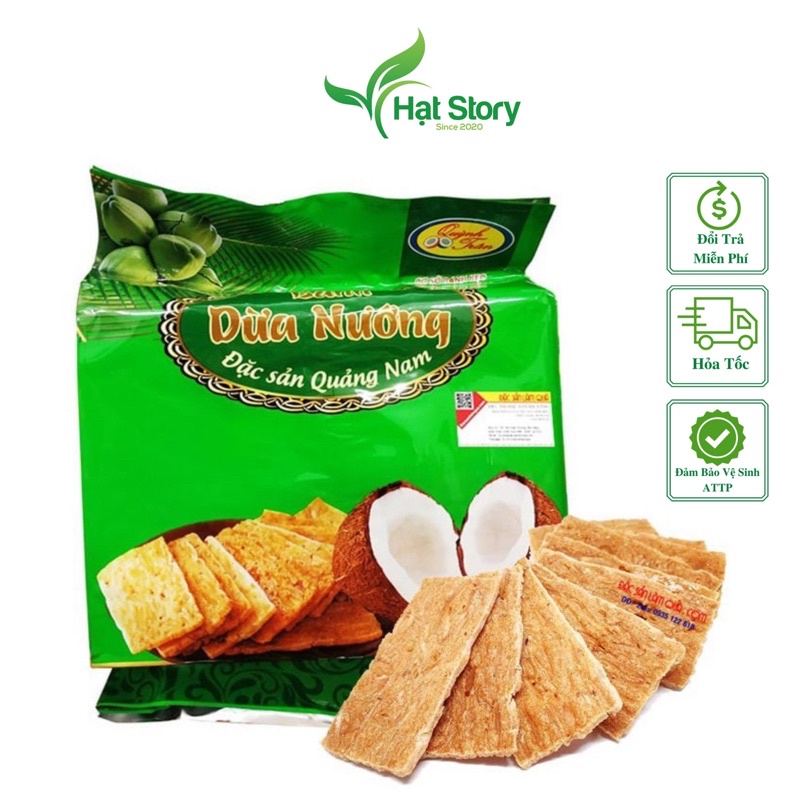 1 Gói Bánh Dừa Nướng Quỳnh Trân To 11 Gói Nhỏ-Đặc Sản Quảng Nam