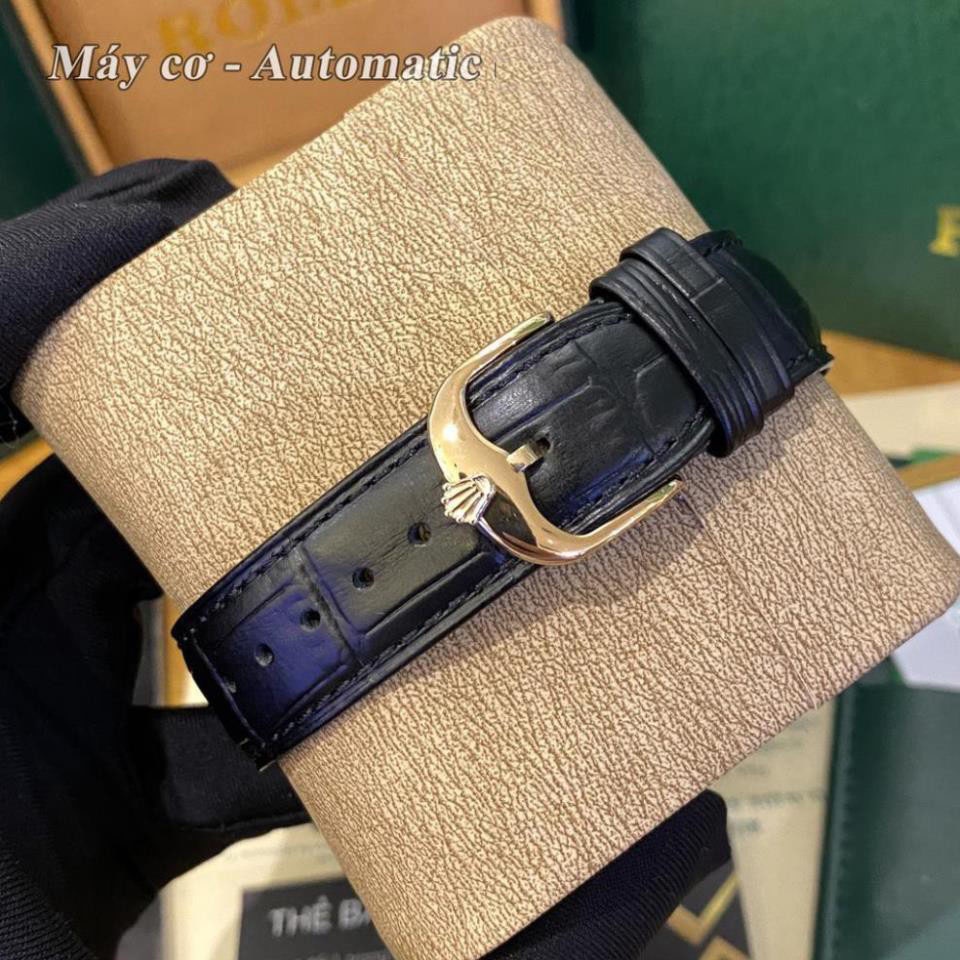 Đồng hồ Nam Rolex đồng hồ cơ Automatic máy nhật mẫu 6mặt đen viền vàng đính đá size 40mm-41mm