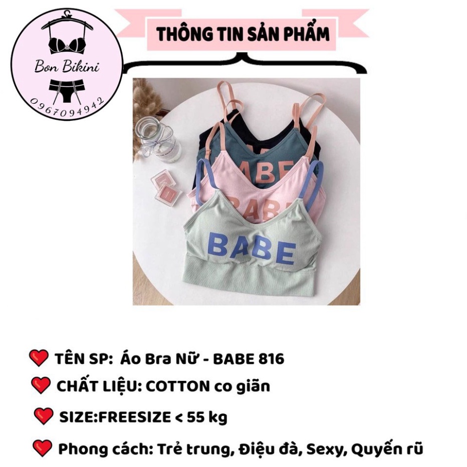 Áo Lót Nữ Áo Bra Nữ in chữ năng động trẻ trung nâng vòng một gợi cảm mã BABE 816