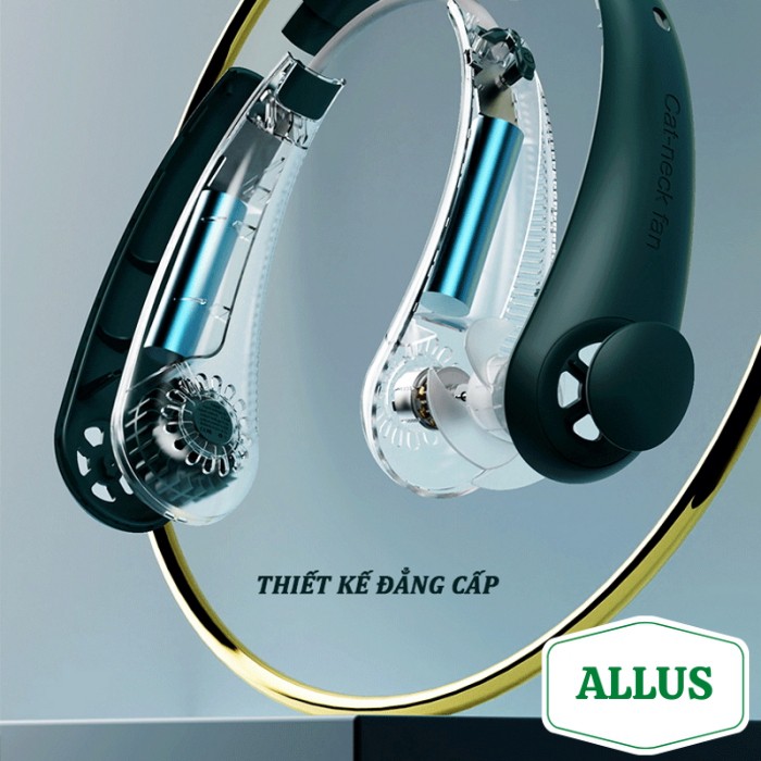 Quạt mini đeo cổ không cánh ALLUS _Biên độ thổi 360 độ mát mẻ dễ chịu, có thể sử dụng trong 3~5h_BH 1 tháng 1 đổỉ 1