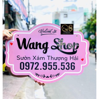 Bảng gỗ mini - bảng treo shop - tay cầm chụp sản phẩm