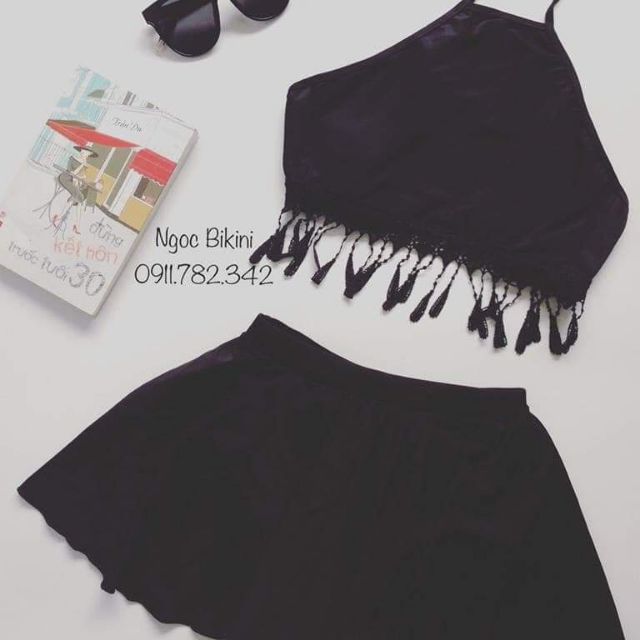 Bikini đồ bơi yếm váy rua dài | BigBuy360 - bigbuy360.vn