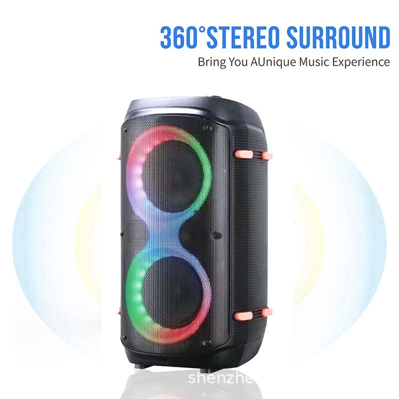 Loa party box 300 RGB , loa bluetooth , loa karaoke ,loa ngoài trời bass kép cực căng  tặng mic ko dây