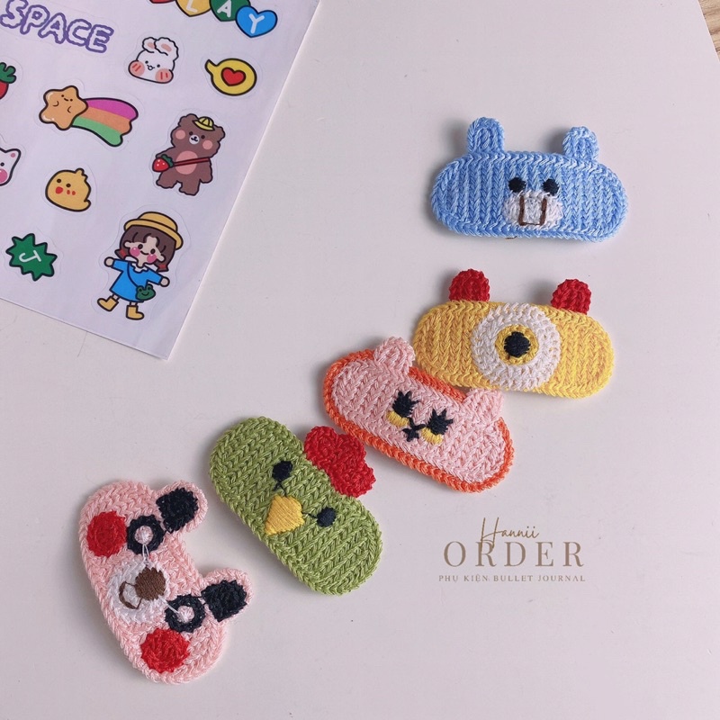 Kẹp tóc len hình thú cute