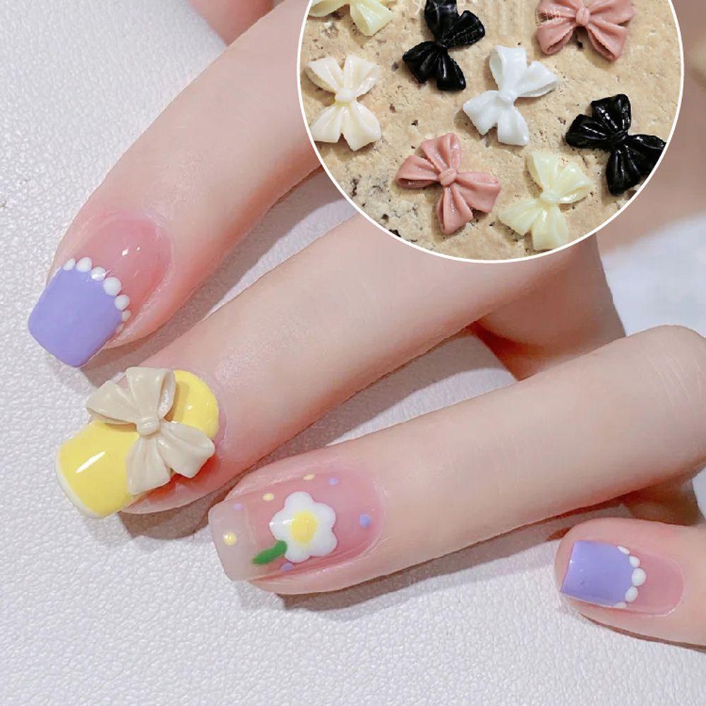 QQMALL Phụ Kiện Trang Trí Móng Tay Hình Gấu Hoạt Hình Đáng Yêu DIY