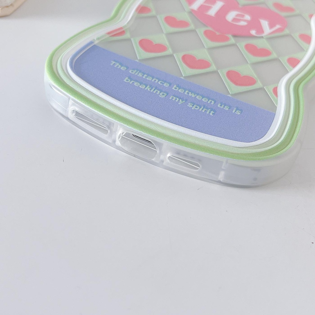 Ốp Điện Thoại Silicon Tpu Mềm Chống Sốc Họa Tiết Trái Tim Viền Gợn Sóng Cho iPhone 11 12 13 pro max xr x xsmax