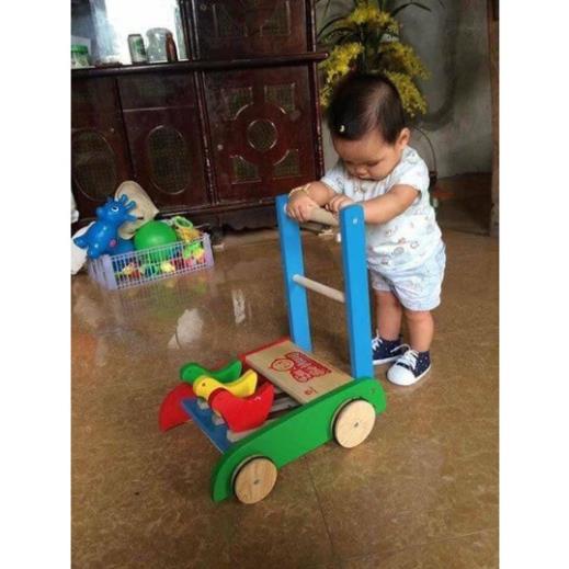 Đồ Chơi Trẻ Em S-Kids, Xe Tập Đi Gỗ Cho Bé Có Vòng Cao Su Chống Trượt.