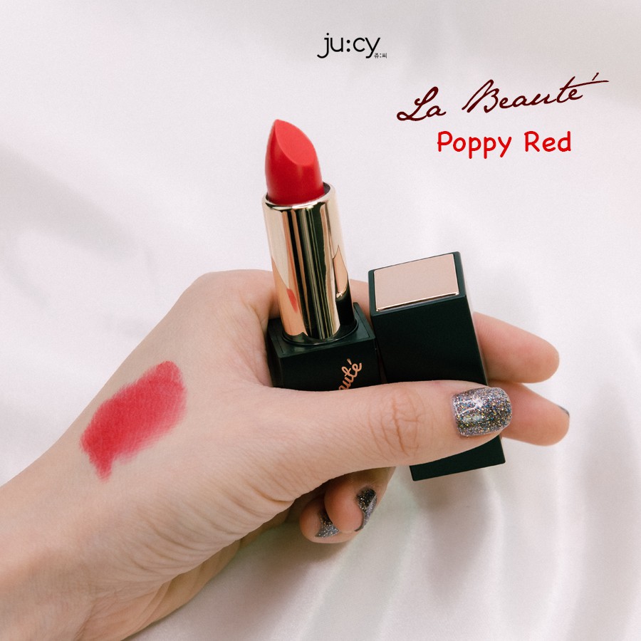 Son môi đẹp JU:CY La Beauté- Poppy Red Hàn Quốc chính hãng cao cấp
