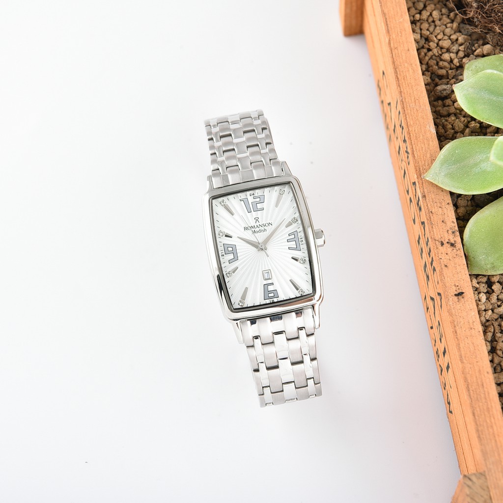 Đồng hồ Romanson Men Sport Watch DM5127MWWH nam máy Thụy Sĩ mặt mỏng chống nước kính chống xước dây thép chính hãng
