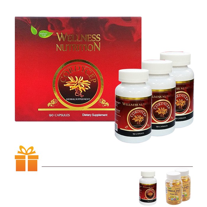 Bộ 3 Hộp Đông Trùng Hạ Thảo Nature Gift Wellness Nutrition 90 viên