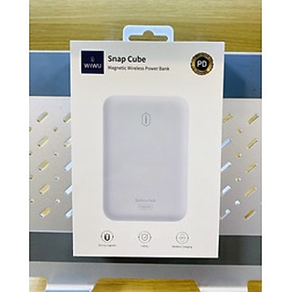 🌸 Sạc Nhanh Không Dây Wiwu Snap Cube 5000mAh Dành Cho Iphone 12, Iphone13 Hít Nhanh, Mỏng Nhẹ