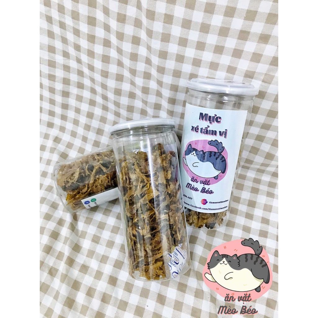 300g mực xé vân đồn tẩm gia vị ăn liền. đóng lon pes | BigBuy360 - bigbuy360.vn