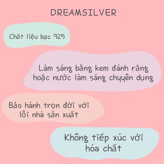 Khuyên Tai Bạc Dreamsilver Tròn Trơn Có Chốt Basic KT012