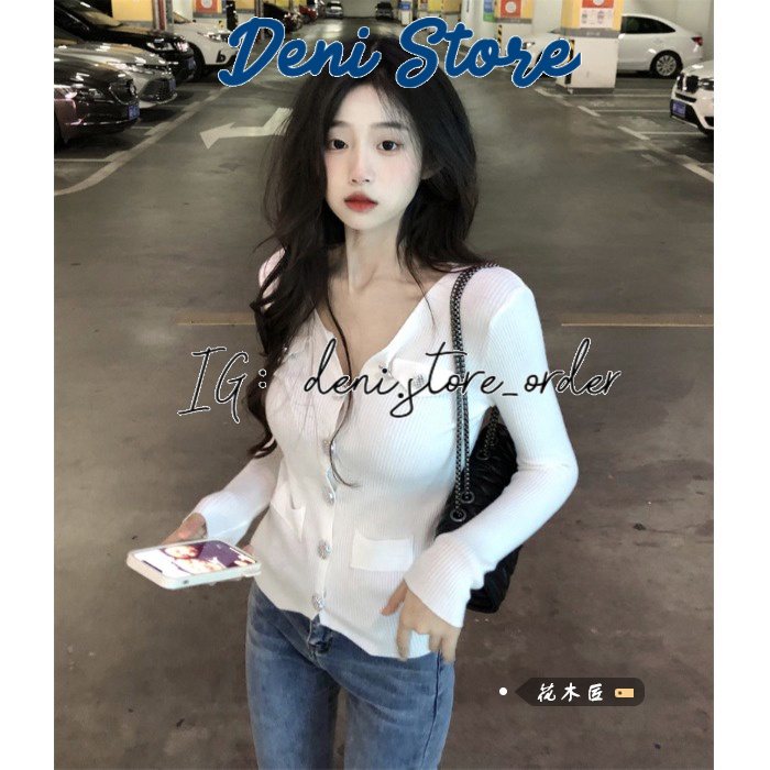 Áo len mỏng body dài tay 2 màu basic đen, trắng