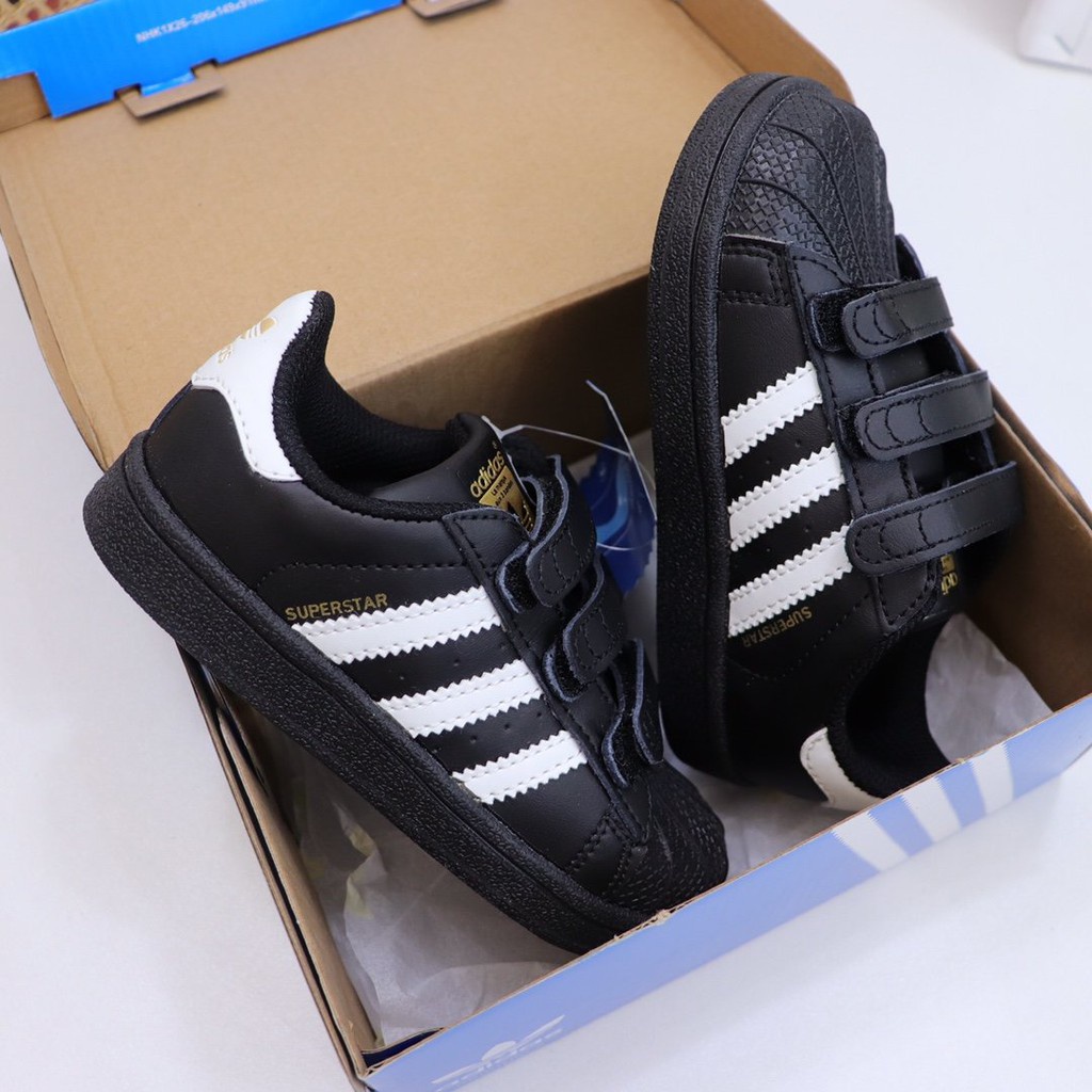 Tênis Infantil Adidas De Couro Com Sola Azul Respirável De Alta Qualidade