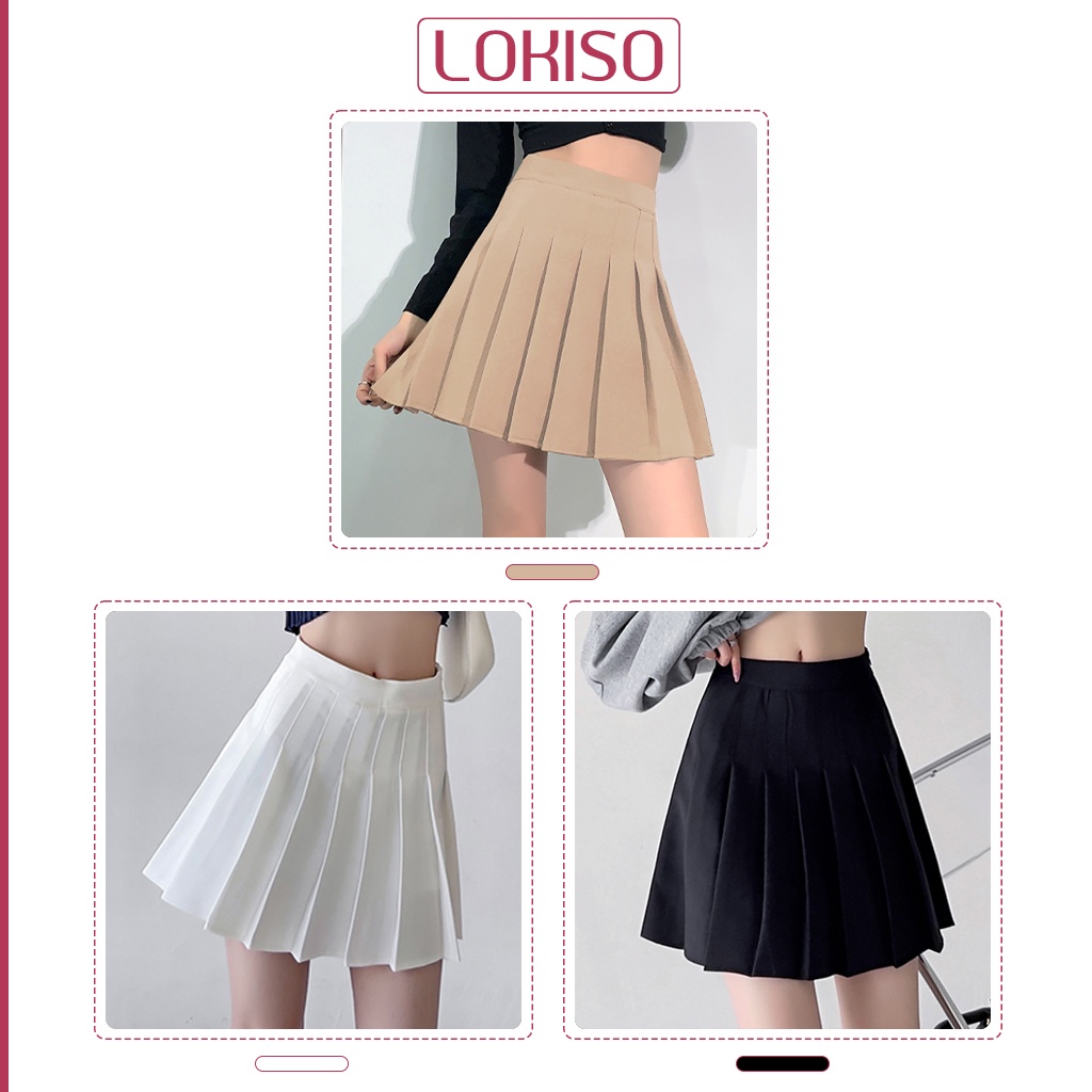 Chân váy tennis xếp ly ngắn lưng cao công sở đẹp bigsize LOKISO CV02
