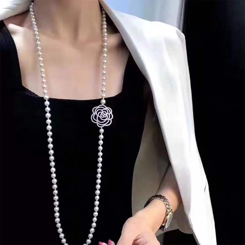 Dây Chuyền Mặt Đá zircon Ngọc Trai Nước Ngọt Tươi Mới Cho Nữ