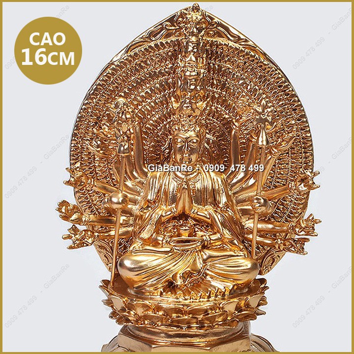 TƯỢNG BỒ TÁT THIÊN THỦ THIÊN NHÃN CHI TIẾT CAO 16CM ( Phật Nghìn Tay Nghìn Mắt ) - 6868