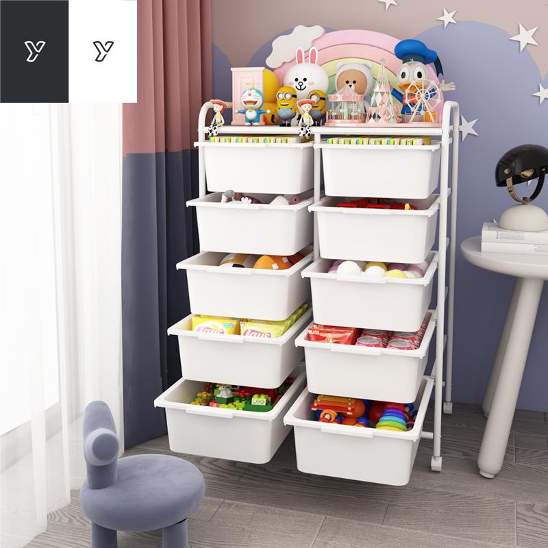 ﺴ✷Giá xe đẩy để đồ chơi trẻ em sách hình bé có thể tháo rời tủ lưu trữ ăn nhẹ xếp tầng