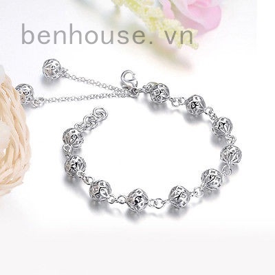 Bộ 5 vòng tay mạ bạc đính đá dễ thương