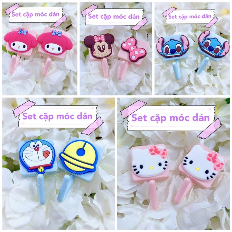 Set 2 móc dán Hello Kitty - Doremon Doraemon