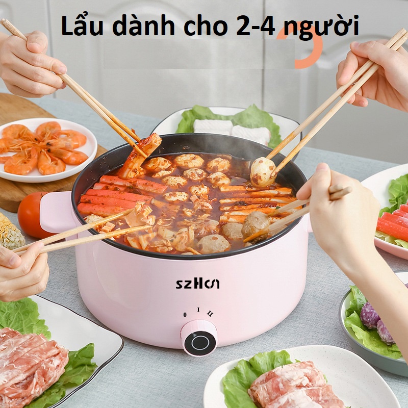 Nồi Lẩu Điện Đa Năng cao cấp , Dung tích 2,5L , Chống dính , Nấu Lẩu& Canh , Hầm, Chiên , Xào đa năng