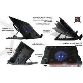 ĐẾ TẢN NHIỆT LAPTOP ERGO STAND R9  Có Nâng Nhiều Cấp Độ- Fan Led, Full Box
