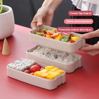 HỘP CƠM 3TẦNG LÚA MẠCH HÀNG CAO CẤP DUNG TÍCH 900ml