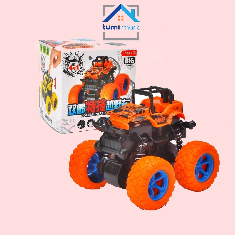 Ô tô đồ chơi địa hình quán tính 4 bánh chạy đà bằng dây cót chạy địa hình rất bền, nhiều màu siêu đẹp