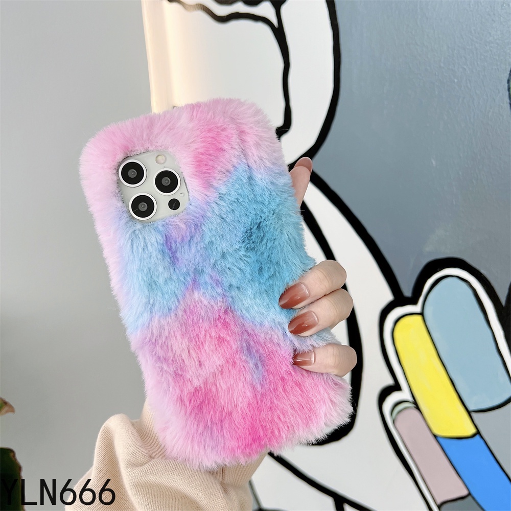 Ốp Điện Thoại Lông Nhung Màu Gradient Cho Vivo Y33S Y53S Y55 Y12A Y17 Y30 Y50 Y51 Y31 Y52 Y72 Y75 Y76 5G Y21 Y20i Y21S Y20 Y20S