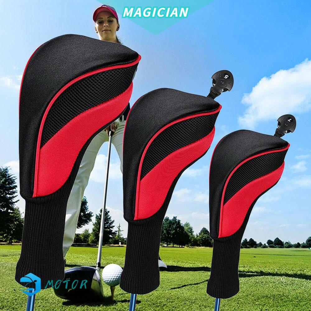 MAGIC Applicable Woods Headcover Left Hand Right Hand Fairway Woods Golf Club Head Covers Deluxe Gift Long Neck Driver 1/3/5 Interchangeable Practical Rod Sleeve Irons Long/Multicolor