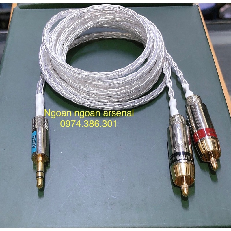 dây tín hiệu cao cấp mạ bạc 3.5 ra 2 hoa sen YARBO GERMAN
