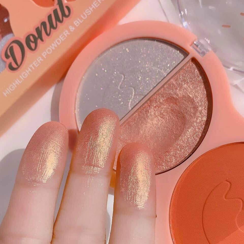 Set phất mắt má bắt sáng 4 màu Donut Kissbeauty .