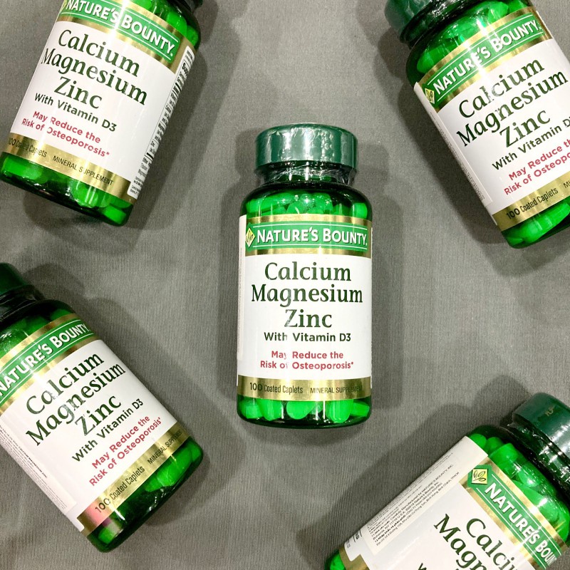 &lt;NATURE'S BOUNTY&gt; VIÊN UỐNG CALCIUM ZINC MAGNESIUM CỦA MỸ - HỖ TRỢ BỔ SUNG CANXI, KẼM, MAGIE - LỌ 100 VIÊN