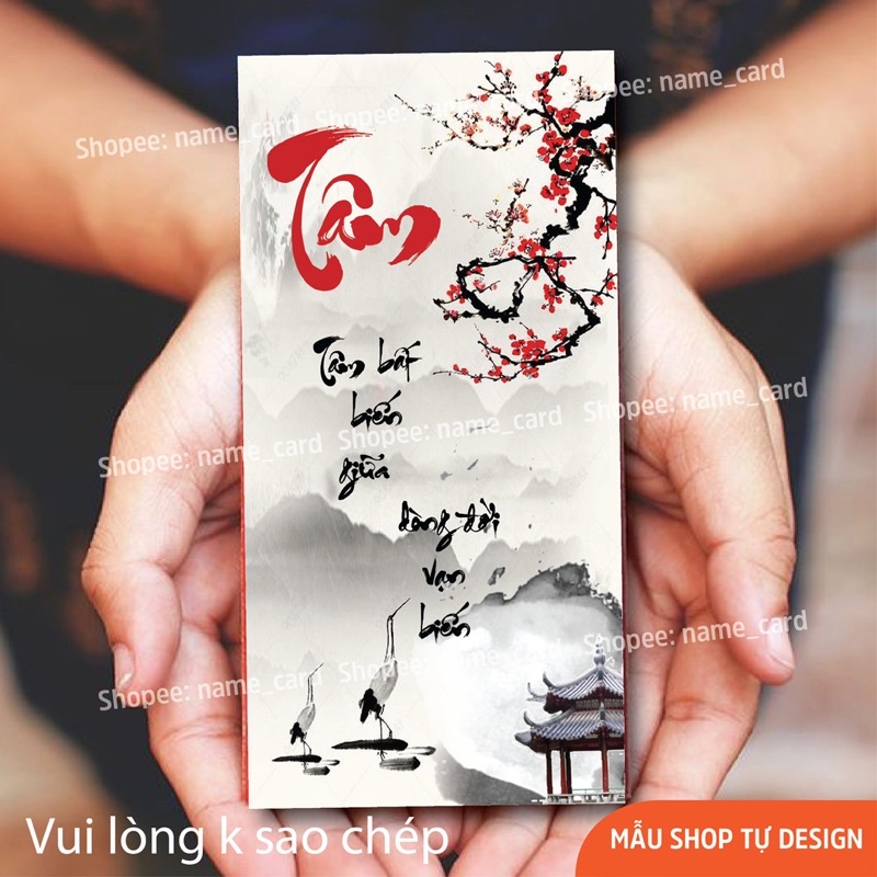 Lì xì tết 2024, Bao lì xì thư pháp rẻ đẹp shop tự thiết kế chia đều các mẫu