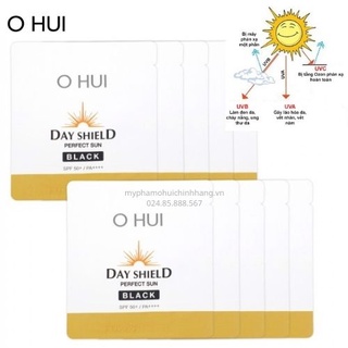 [Mua10tang1] Gói Kem chống nắng dưỡng trắng cho da dễ sạm đen Ohui Day Shield Perfect Sun Black sample/ hàng chính hãng
