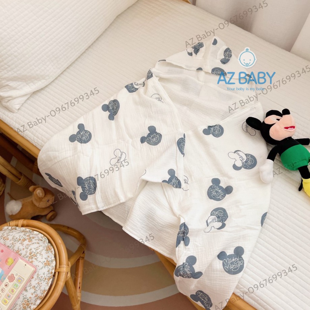 Áo choàng - Khăn choàng vải xô 6 lớp dày dặn, siêu mềm mại cho bé - AZ Baby