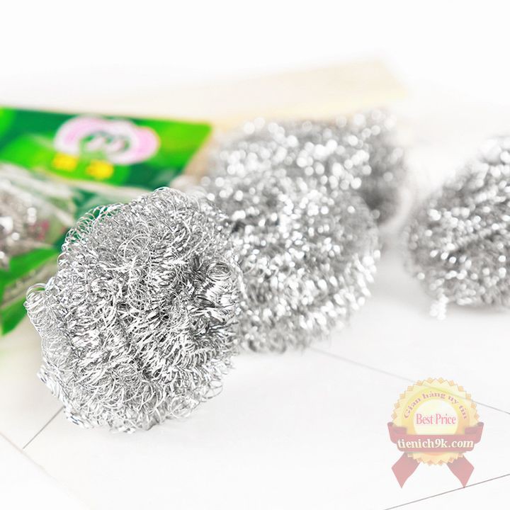Set 4 bùi nhùi cọ nồi thép làm sạch dụng cụ nhà bếp đa năng không gây xước