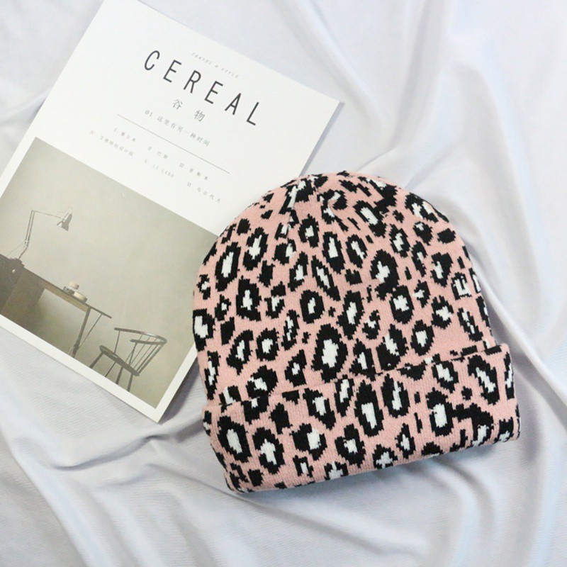 Mũ Len Họa Tiết Da Báo Thời Trang Cá Tính Cho Nữ