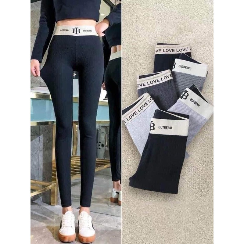QUẦN LEGGING TĂM CẠP CHỮ LÓT LÔNG