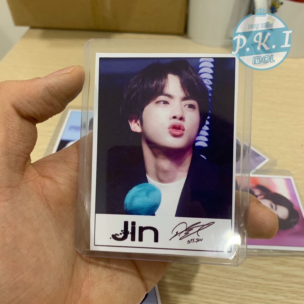 Bộ 9 Lomo Card Jin BTS Có Chữ Kí - Tặng Thêm 9 Toploader Đựng Ảnh Chất Lượng