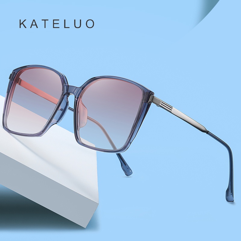 Kính mát KATELUO A0726 bằng TR90 gọng vuông phân cực siêu nhẹ cho nữ