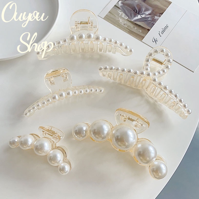 Kẹp Tóc Đính Ngọc Trai Giả Phong Cách Hàn Quốc OUYOU