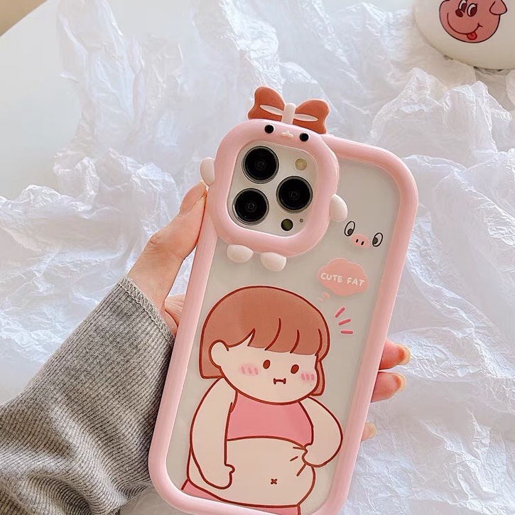 Ốp camera robot nơ in hình Girl Cute Fat ip 6plus/6splus/7plus/8plus/X/Xs/Xsmax/11/11Pro/12/12Pro/12Promax/13/13Promax