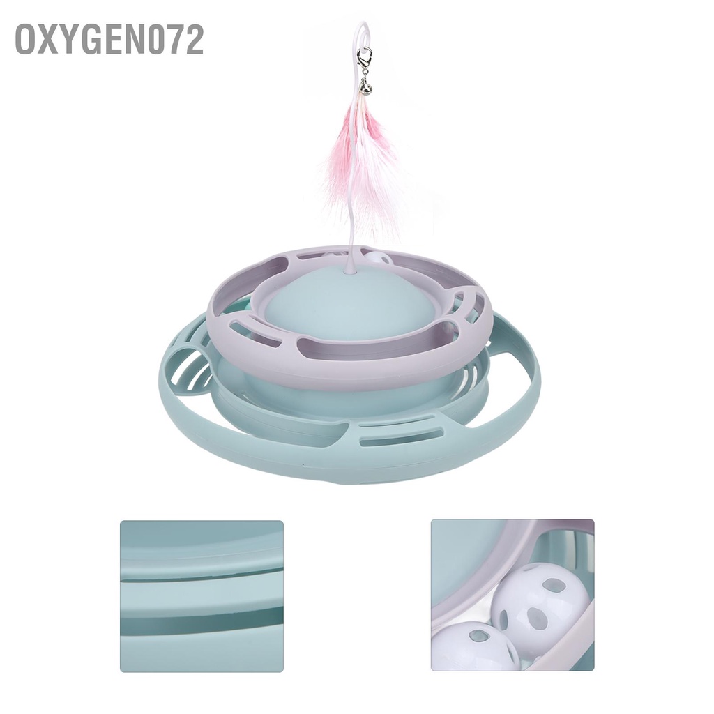 Đồ chơi bàn xoay 3 tầng lăn bóng tương tác dành cho mèo - An Toàn Đa Năng Vui Nhộn oxygen072