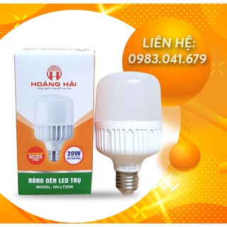 Combo 02 Bóng đèn LED siêu sáng siêu tiết kiệm điện Hoàng Hải - Trụ nhựa - 20W- Ánh Sáng Trắng